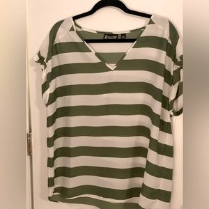 Short sleeve striped blouse